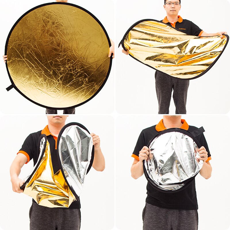 Ambitful 5in1 60Cm 80Cm 110Cm 80X120Cm Zilver Wit Goud Portable Inklapbare Licht Ronde Fotografie reflector Voor Studio