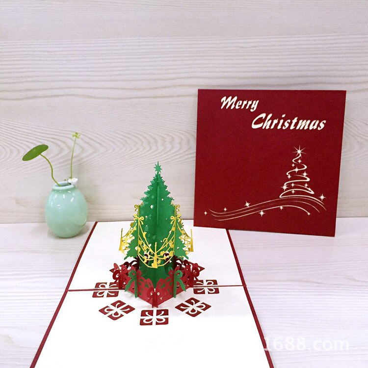 Christmas pop-up card 3D Christmas tree pop-up card Christmas Greeting card Year Card Anniversary Postcard