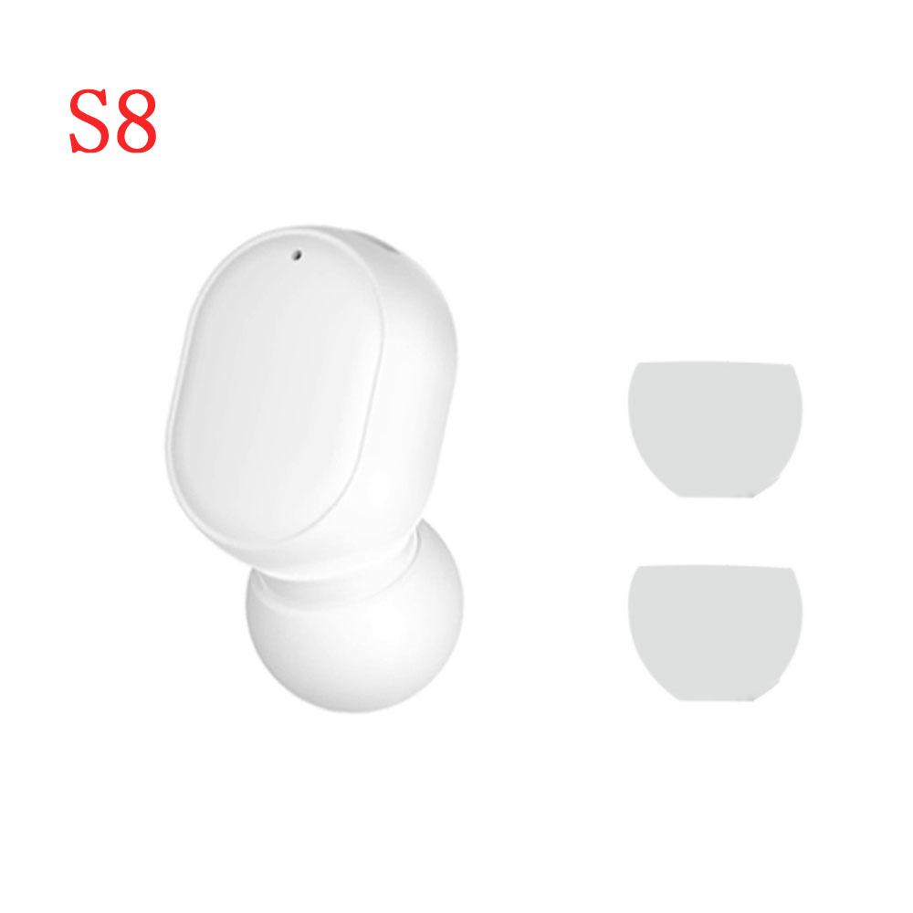 Bluetooth 5.0 Oortelefoon Mini Draadloze Oortelefoon In Oor Met Mic Headset 3D Stereo Oordopjes Voor Samsung Huawei Xiaomi Androidios: S8-White