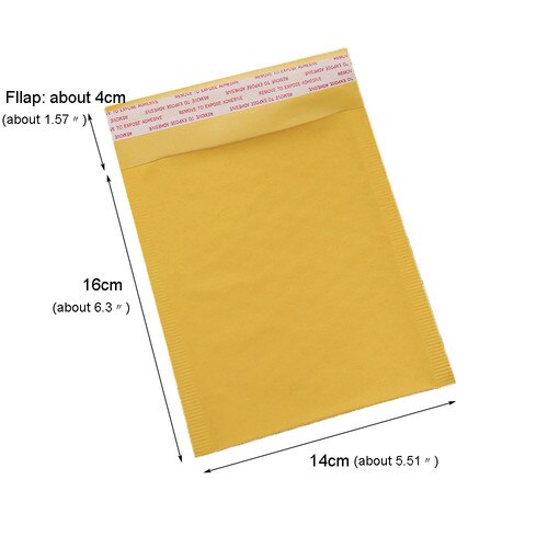 30 Uds. Bolsas de sobres de burbujas, papel Kraft, sobres acolchados, de sobres con burbuja, embalaje amarillo multifunción, bolsa de correo: 30pcs 14x20cm