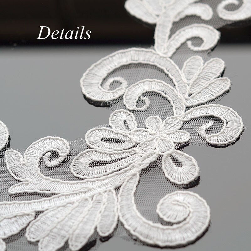 Parches de encaje para bordado de flores, accesorios de Parche De Encaje para ropa, apliques para vestido de boda, 1 par
