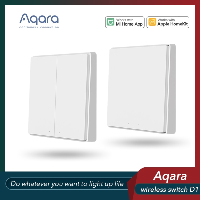 Aqara D1 Wireless Smart Switch Zigbee Remote Control 1/2 Key Work With Wall Switch For Homekit Xiaomi Mijia Mihome APP