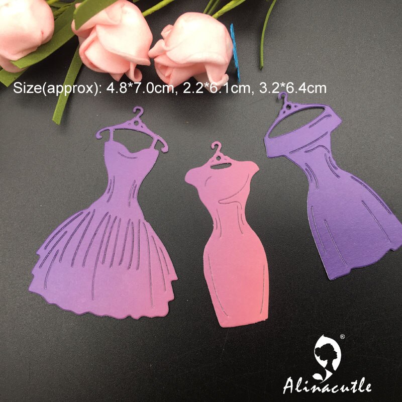 Gestanst Metaal Snijden 3 pc Jurk Set Lady Scrapbooking Album Papercraft Handgemaakte Kaart Stencil Cutter Punch Sterven Alinacutle
