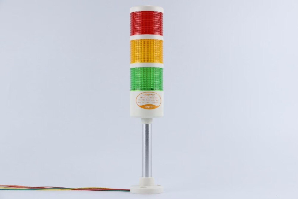 Dia 60m 24V Steady Light Industrial Signal Tower Safety Stack Alarm Warning Lamp Multilayer Rod Type buzzer For CNC Machines