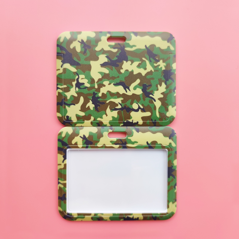 Men's Camouflage Card Case Lanyard ID Badge Holder Bus Card Cover Door Card Credit Card Holders Neck Strap