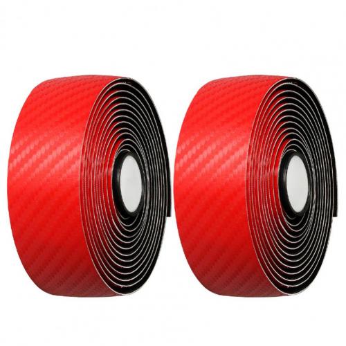 2Pcs Antislip Kunstleer Elastische Eva Fietsstuur Bandjes Rijden Levert Fietsstuur: Rood