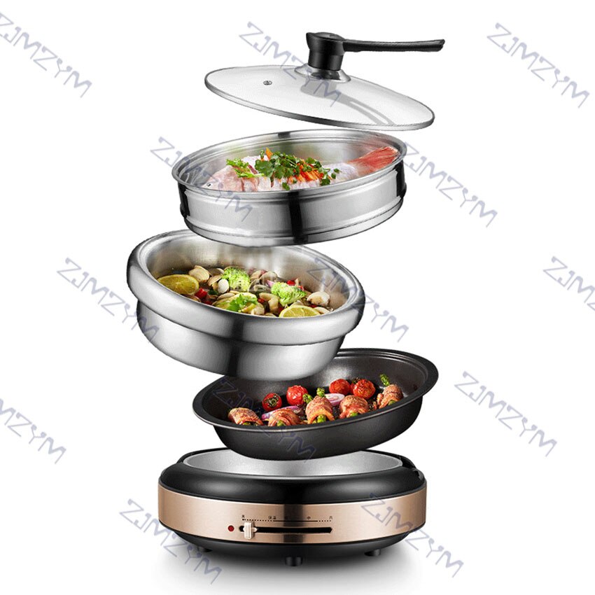 FT-01 4-5L 1300W 220V Multi-Funktionale Multicooker Elektrische Pot Edelstahl Elektrische Haushalts Herd dampfer Pfanne