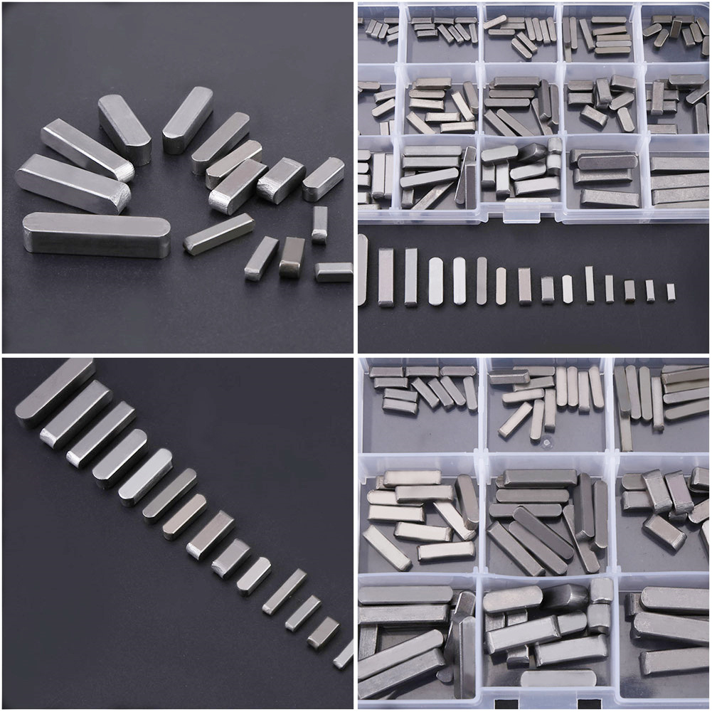 140 Teile/schachtel parallel Antriebswelle Schlüssel Edelstahl Runde Enden Flache Schlüssel Stifte M3 M4 M5 M6 EINE Kunst Flache schlüssel Hardware- mit Kasten