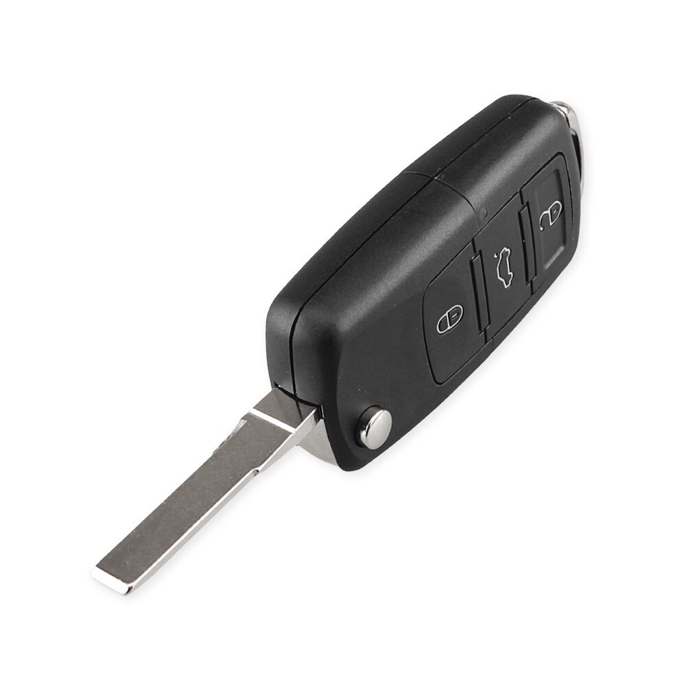 Keyyou flip hopfällbar bilnyckelskal för volkswagen vw jetta golf passat  b5 b6 beetle polo bora caddy  mk5 skoda 3 knappars fjärrkontroll