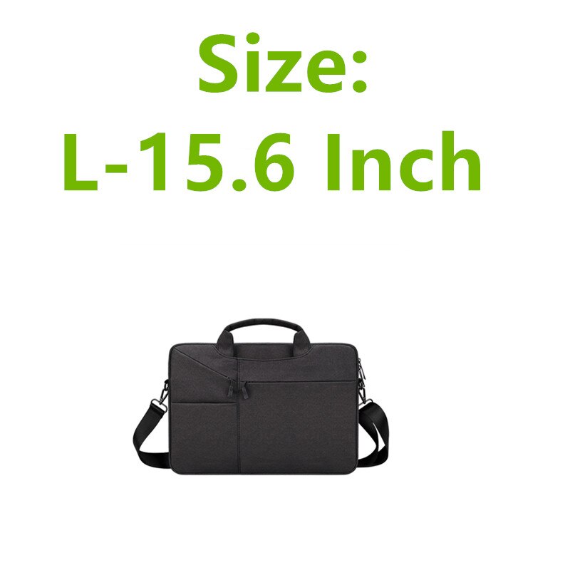 Nowy wodoodporny mężczyzna kobiet 13.3 14 15.6 Cal teczka na laptopa torebka biznesowa o dużej pojemności Messenger Notebook torba na ramię: L-15.6 Inch-Black