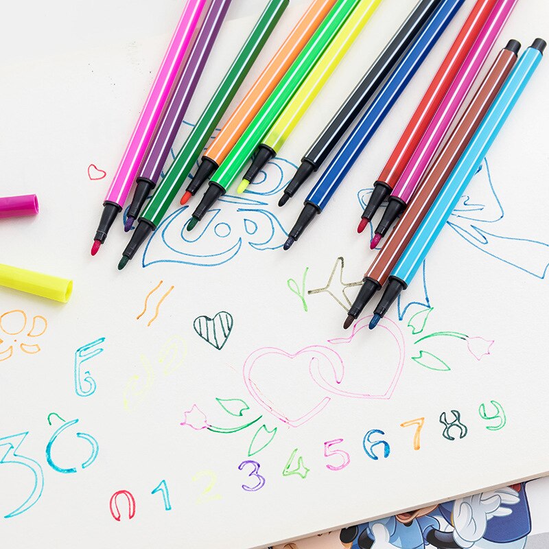 Rotulador subrayador de Color caramelo para niños, juego de 12 colores, Premio escolar, pintura fluorescente, lápiz de grafiti frotado,