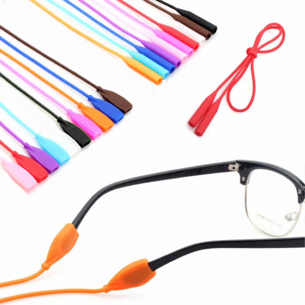 53cm couleur bonbon élastique Silicone lunettes sangle lunettes de soleil chaîne sport anti-dérapant cordon support cou lunettes chaîne lanière