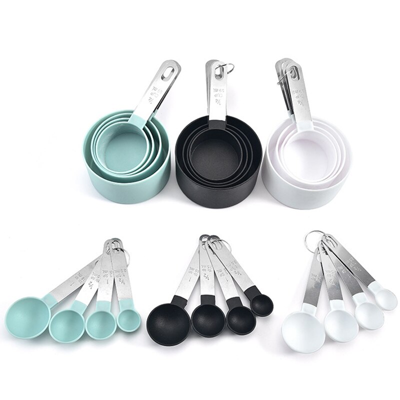 Cucharas multiusos/herramientas de medición de tazas, accesorios para hornear PP, utensilios de cocina con mango de plástico, 4 Uds.