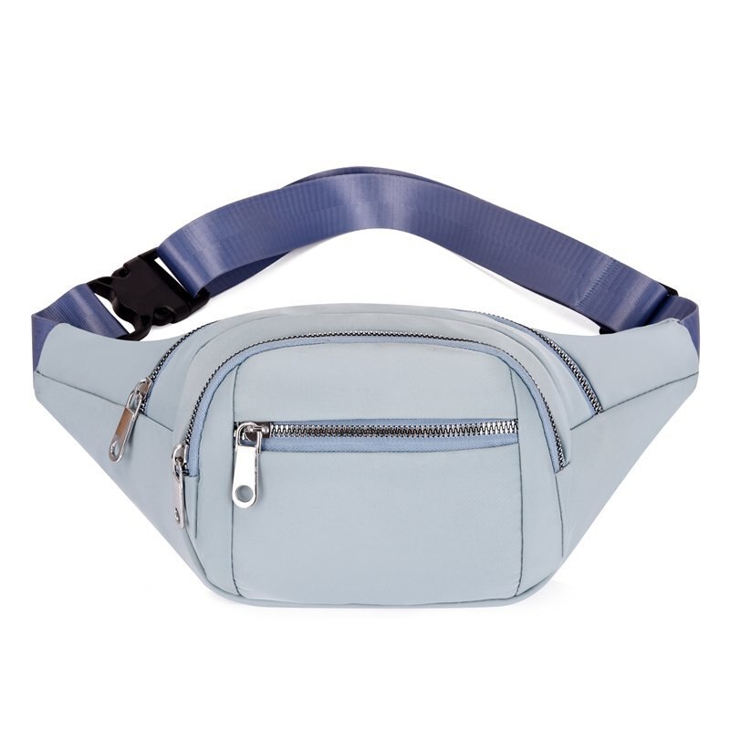 Weibliche Taille Tasche Süssigkeit Farbe Mehrzweck Große Kapazität Brust Pack Multi Reißverschlüsse lässig draussen Fitness Fitnessstudio Pum Tasche: Blau