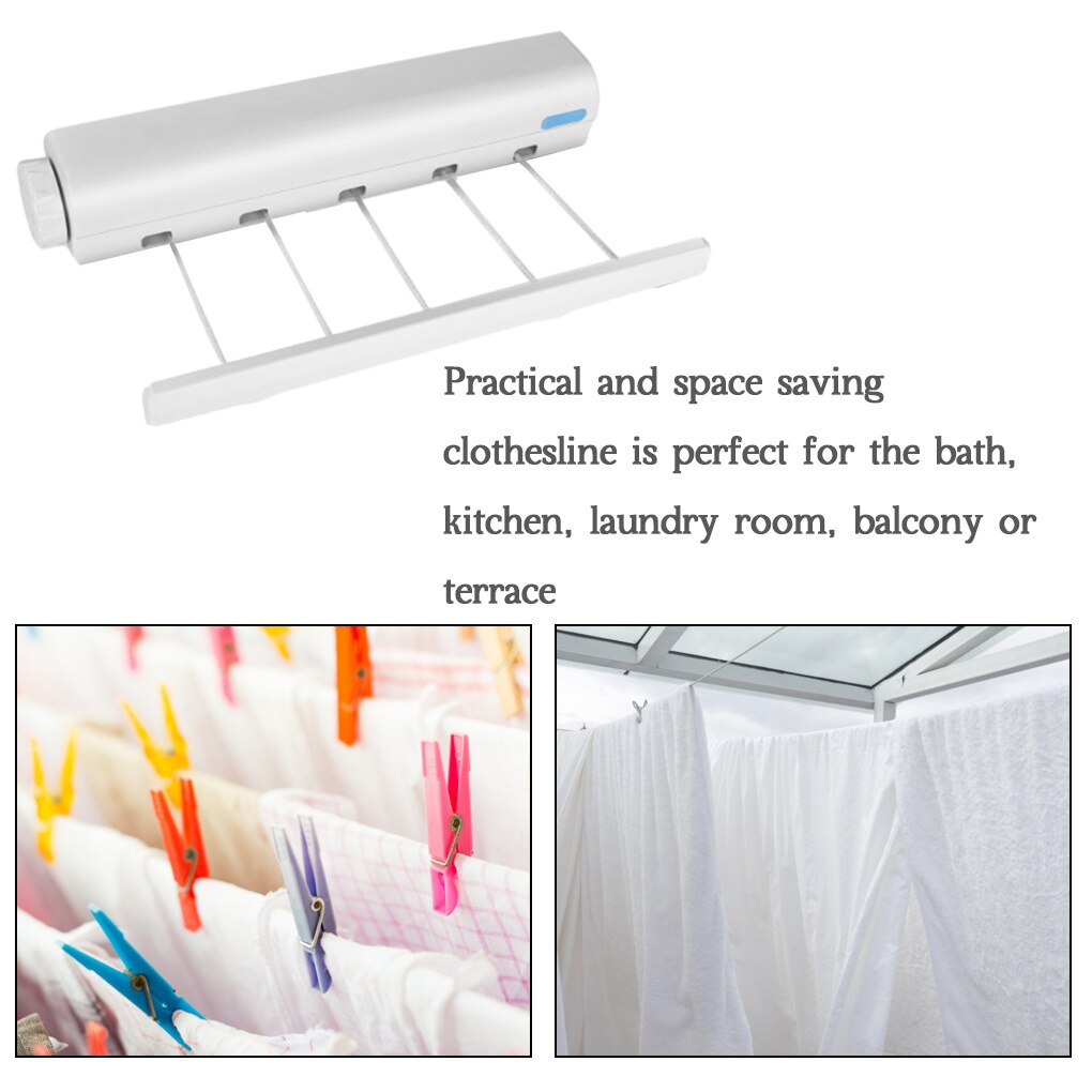 Cintre d'Intérieur Rétractable en Corde, Porte-Serviettes de Séchage, Fixation Murale, Cordon à Linge Flexible, Sèche-Linge de Salle de Bains, idéal pour les Vêtements