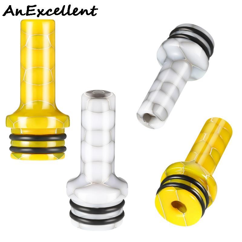 2 Stuks Platte Lange 510 Drip Tips Honingraat Standaard Drip Tip Connector Cover Drip Tips Vervanging Drip Connector: ECI4096ZH-03