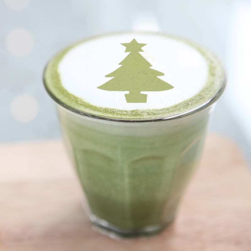 8pz natale cappuccino stampo caffè stampino fiocco di neve Latte stampino caffè stampa assemblaggio per forniture per feste di natale capodanno