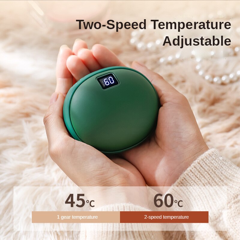 USB Power Bank Two-in-one Portable, Rechargeable Explosion-proof Temperature Control Digital Hand Warmer