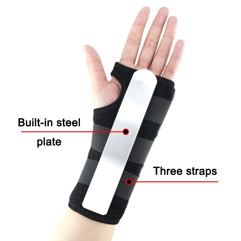 1pcs Steel Plate Wristband Sprain Forearm Splint Band Breathable Durable Adjustable Belt DO2