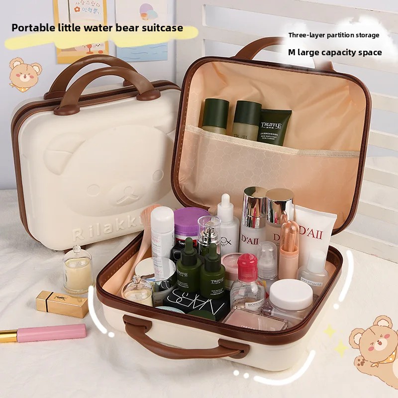 Maleta de viaje de alta estética de mano con oso Adorable, bolsa de cosméticos de gran capacidad, bolsa de almacenamiento de artículos de lavado, bolsa de equipaje