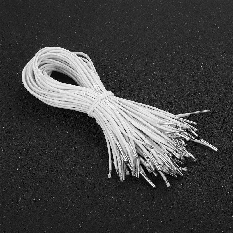 Elastic Barbed Cords Elastic Loop Stretch Round String with Metal Barbs Barbed Fastener for Mask Making Book Binding Crafting