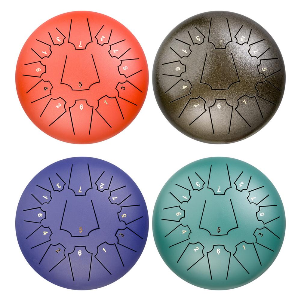 12 Inch 13 Notes Steel Tongue Drum Tune C Empty Spirit Drum Percussion Hand Pan Drum Musical Instruments With Mallet & Carry Bag