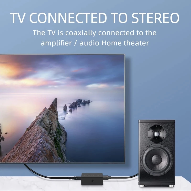 Convertidor de Audio Digital bidireccional óptico a Coaxial SPDIF óptico Toslink a Coaxial y Coaxial a adaptador Swticher óptico