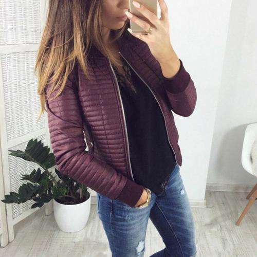Luxus Mantel Frauen Herbst Winter Mantel Bussiness Büro Dame Jacke lässig Veste Femme Schlank Reißverschluss Damen Casaco Feminino пальто: LILA / M