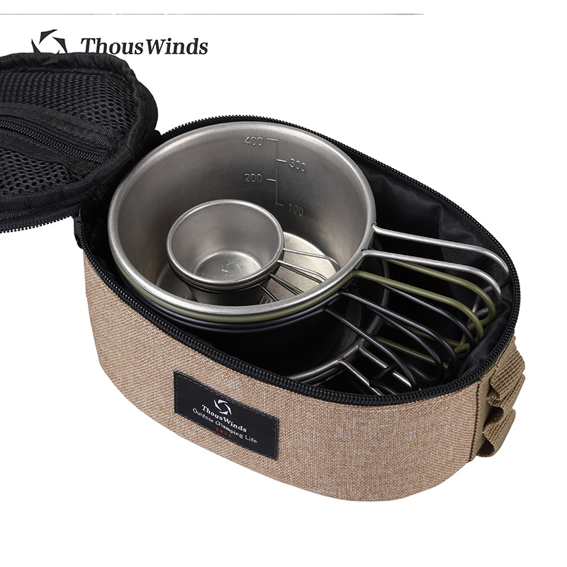 Thous ventos sierra copo com alça utensílios de mesa para acampamento ao ar livre utensílios de mesa 40/280/450ml viajar equipamentos campismo suprimentos