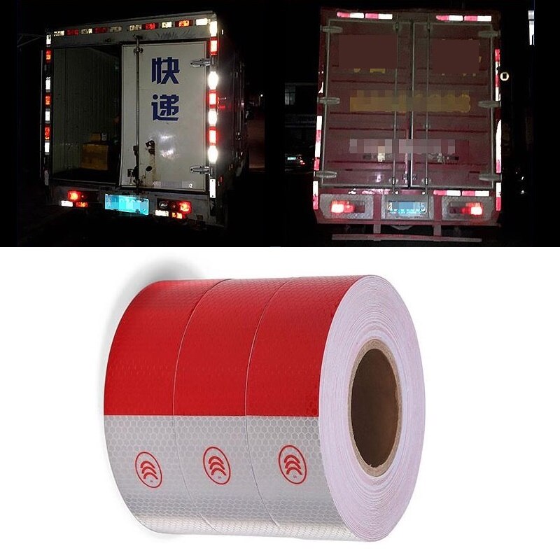 5CM Vehicle Truck Car Reflective Sheeting Road Traffic Construction Site Floor Wall Self-Adhesive PET Super Warning Safety Tape