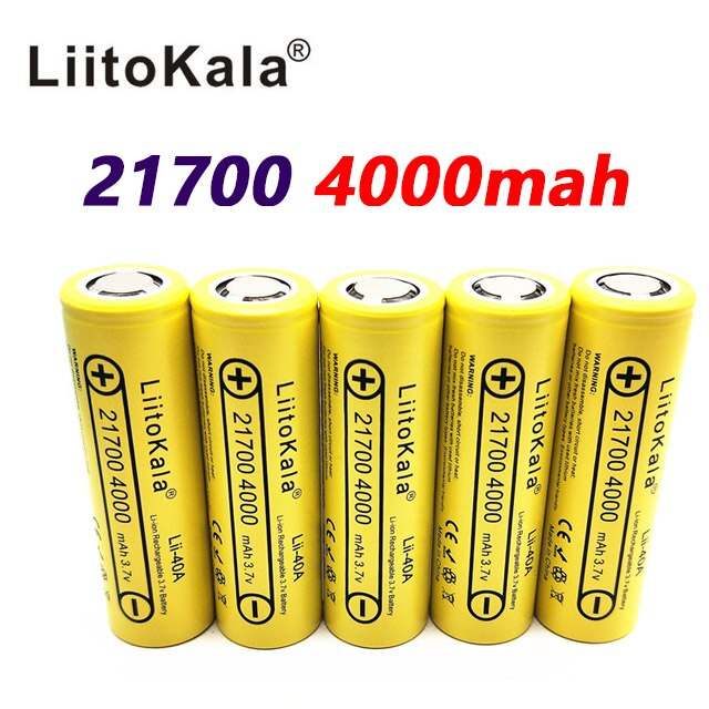 LiitoKala Lii-40A 21700 4000 mah Oplaadbare Li-Ion Batterij 3.7 v 15A Power 5C Ontlading