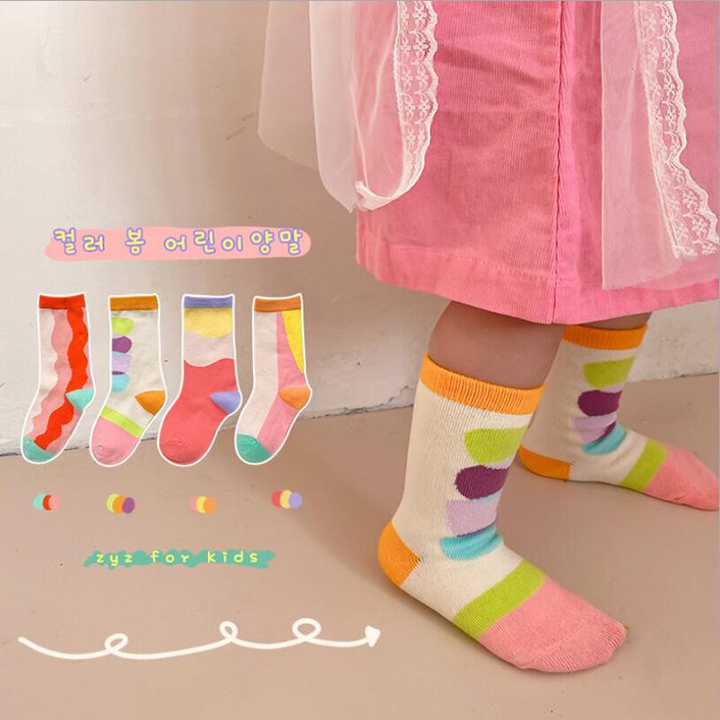 Regenbogen streifen socken für jungen baumwolle rohr socken für mädchen kleidung kleinkind mädchen knie hohe socken freundlicher bein wärmer Baby zeug