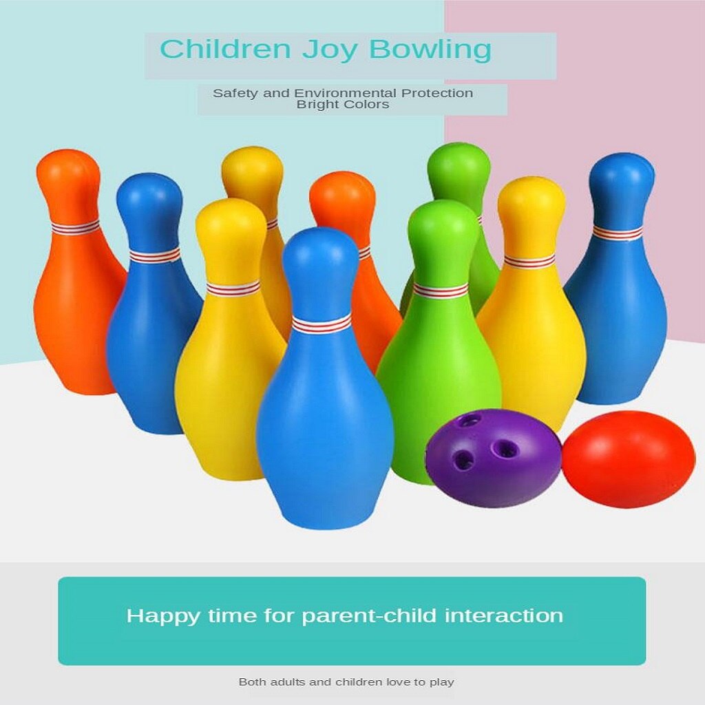 Juego de bolos para niños, juego de Skittles, juguetes para interiores al aire libre para niños 3 4