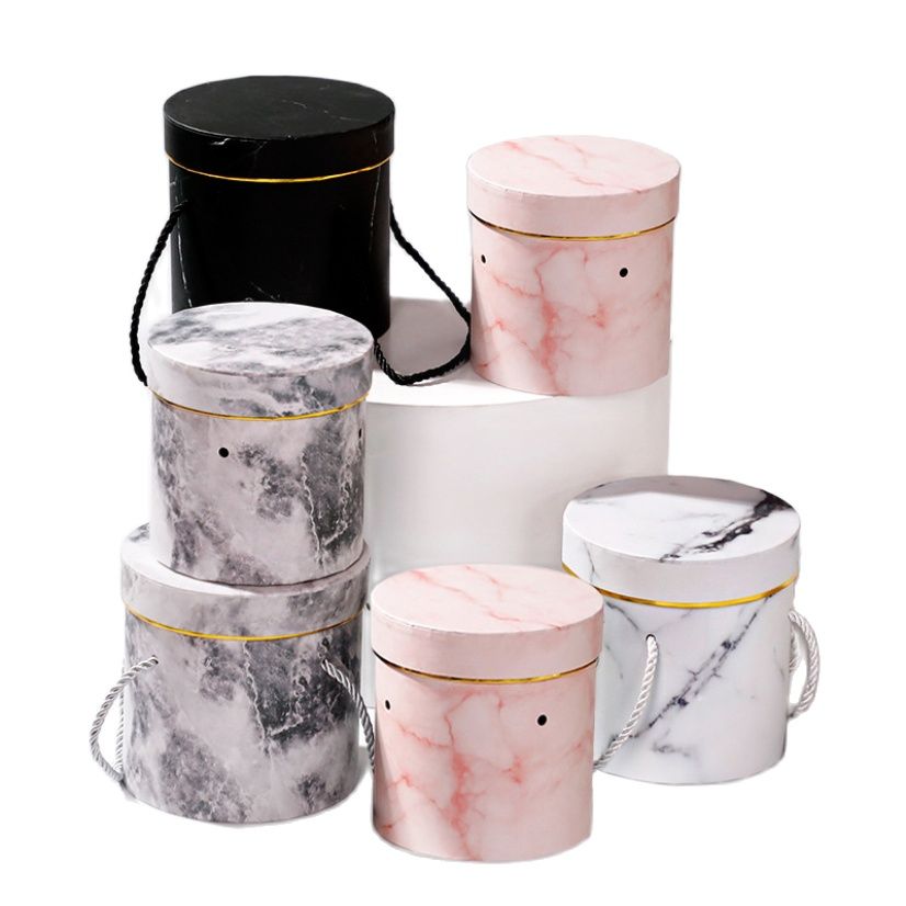 Boîte à fleurs cylindrique, boîte d'emballage de bonbons, seau de pâques Portable, rangement de fleurs, saint-valentin, boîte en carton pour mariage
