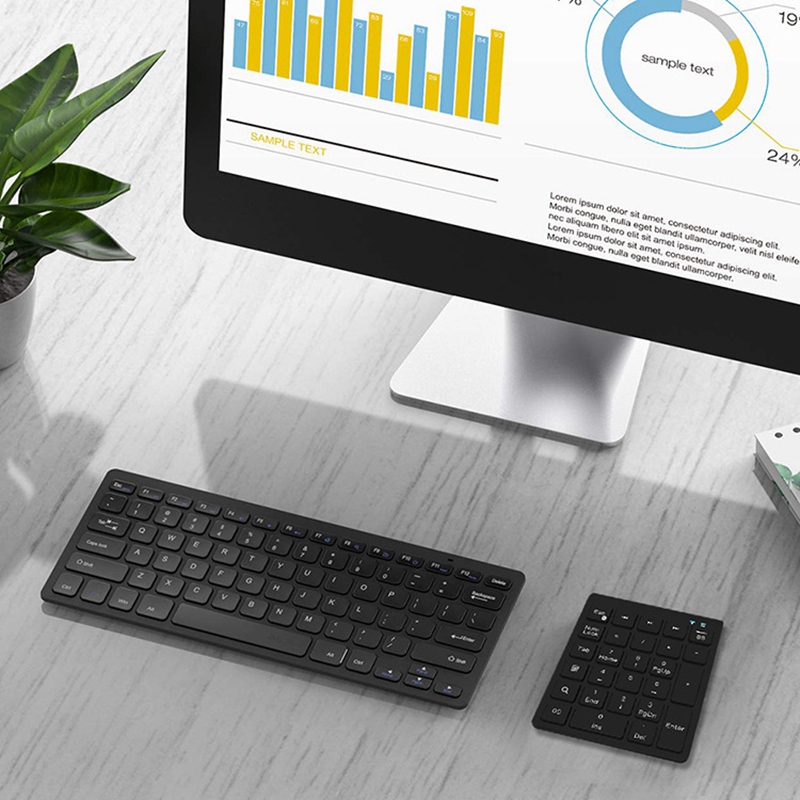 27 Keys Bluetooth Wireless Numeric Keypad Mini Numpad with More Function Keys Digital Keyboard for Pc Accounting