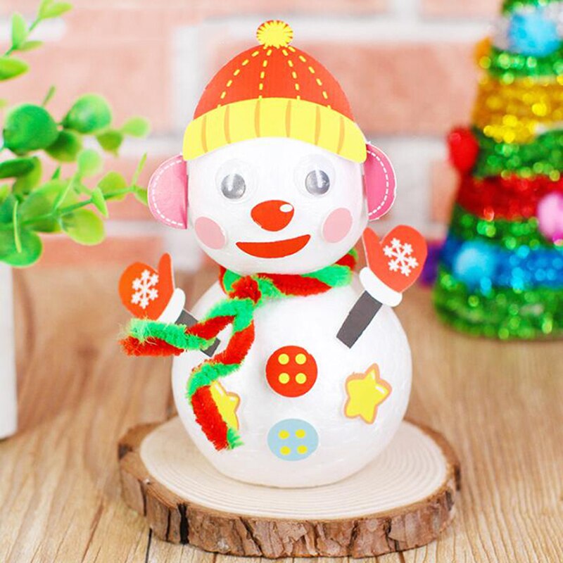 Vilt diy pakket kinderen diy kerst sneeuwpop handgemaakt materiaalpakket kleuterschool vroege leermiddelen: 02