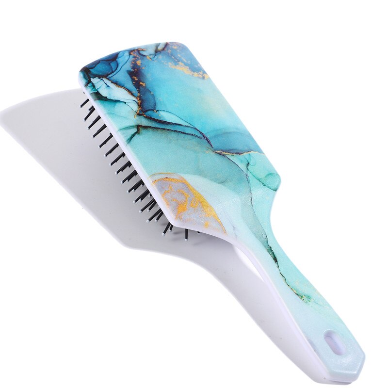 Mármol peine del pelo cepillo de cabello para salón de belleza peluquería recto rizado pelo peine paleta de masajes cepillo chica desenredar cepillo de pelo: B