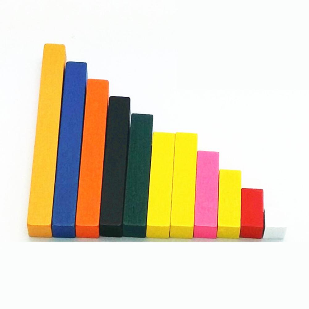 11Pcs Houten Wiskunde Staven Sticks Kleurrijke Tellen Sticks Toevoeging Aftrekken Vermenigvuldiging Kids Voorschoolse Math Leren Speelgoed