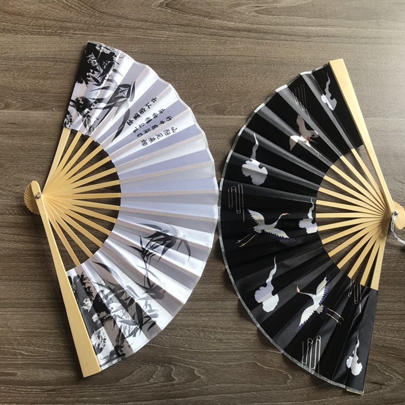 Éventail de Danse Japonais en Soie et Bambou, Pliable, Artisanal original de style Vintage Rétro Chinois pour Décoration de la Maison