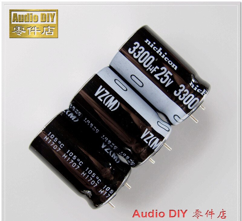 2 uds/20 piezas Uds. 3300uF 25V3300uF NICHICON VZ Series 16x25mm amplio rango de temperatura condensador electrolítico de aluminio pies cortos