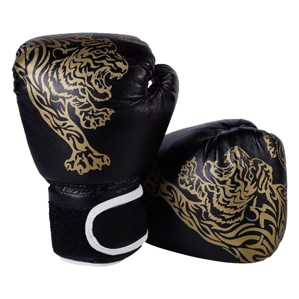 Rękawice bokserskie Oddychające rękawice robić kickboxingu Wygodne profesjonalne rękawice bokserskie Rękawice treningowe robić wykrawania dla dzieci i dorosłych: czarny / 10.5 cali