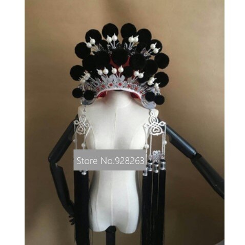 Gorros con pompón de 13 colores para adultos, sombrero de Drama chino con Bobbles, tocado de Festival, divertida de Halloween, gorro con borlas: 2