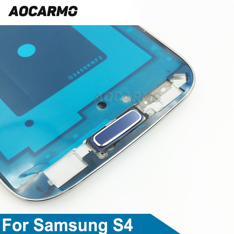Aocarmo Blauw/Wit Belangrijkste Key Home Button Voor Samsung Galaxy S4