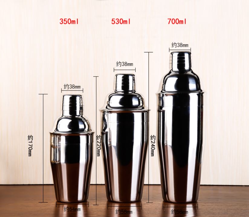 350ml/530ml/700ml rostfria bar cocktail shaker set party mixer set med träställ
