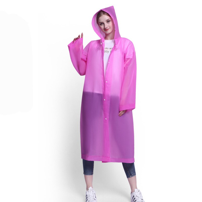 Thickened EVA Raincoat Women Outdoor Portable Waterproof Rainware Women Rain Jacket Poncho for Travel Camping Hiking