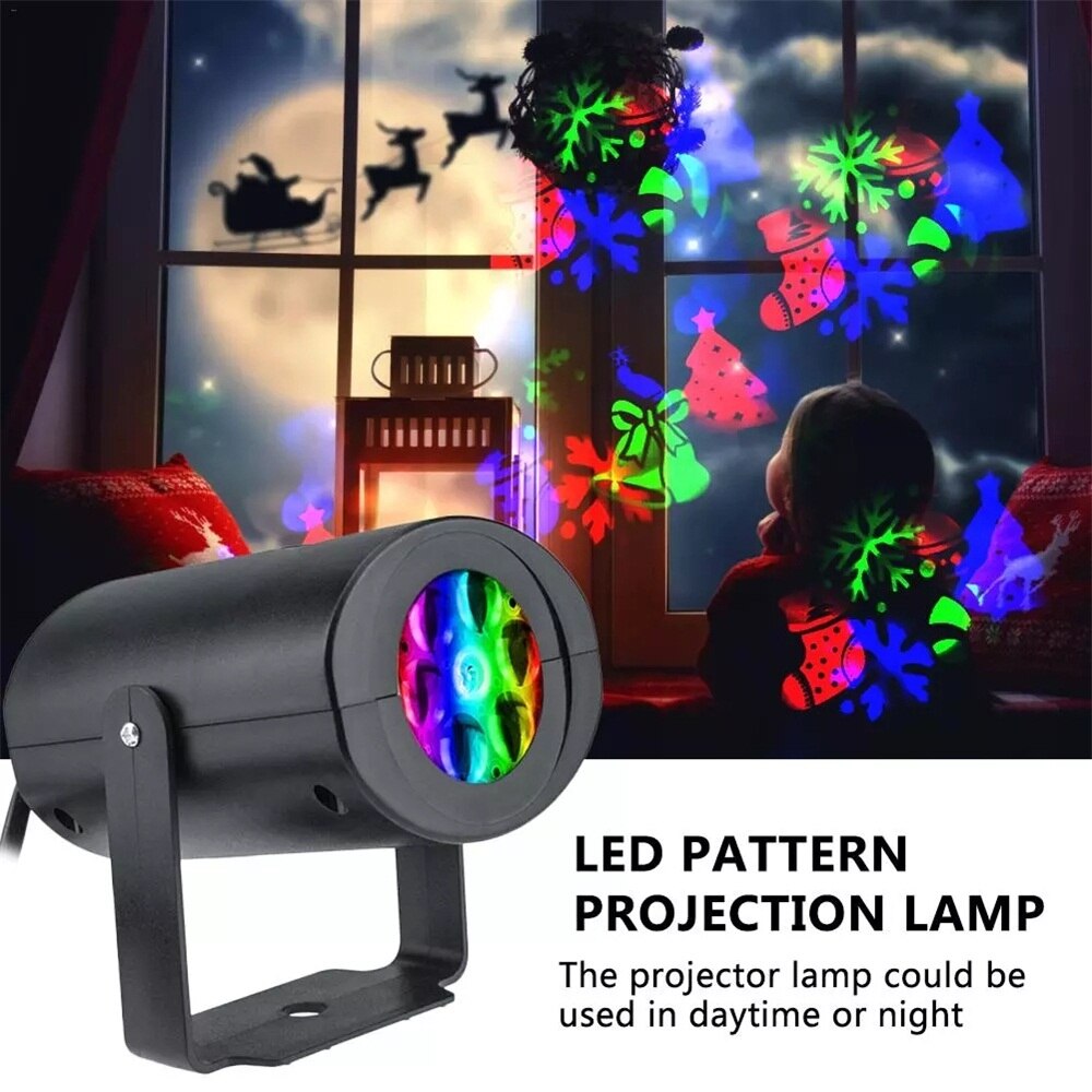 12 Pattern Christmas LED Projector Lights Automatic Rotating Waterproof Indoor Christmas Spotlight Night Lights Landscape Lamps