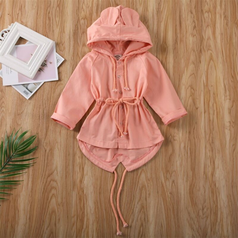 Toddler Kids Baby Girls 3D Ear Hoodie Tops Coat Hooded Jacket Outwear ClothesTrench