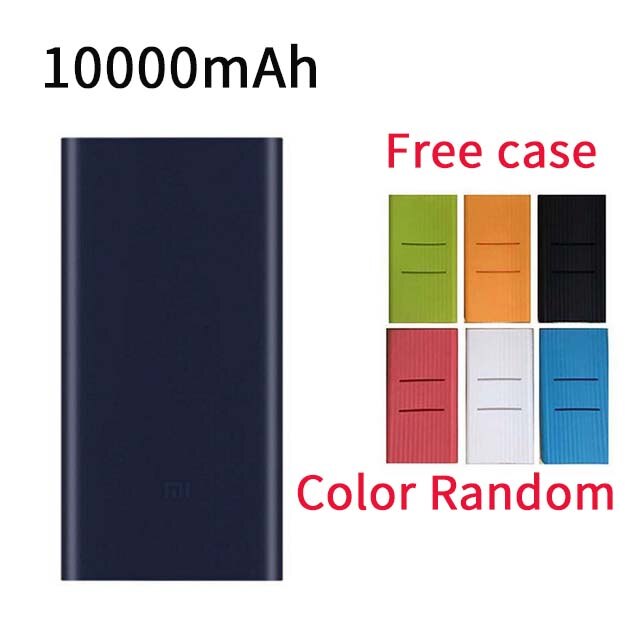 Xiao mi mi power bank 20000 Mah 2C externe BATTERIJ 10000 Mah 2i 5000 mah draagbare quick Charger Voor Iphone samsung Smart Phone: 10000mah black case