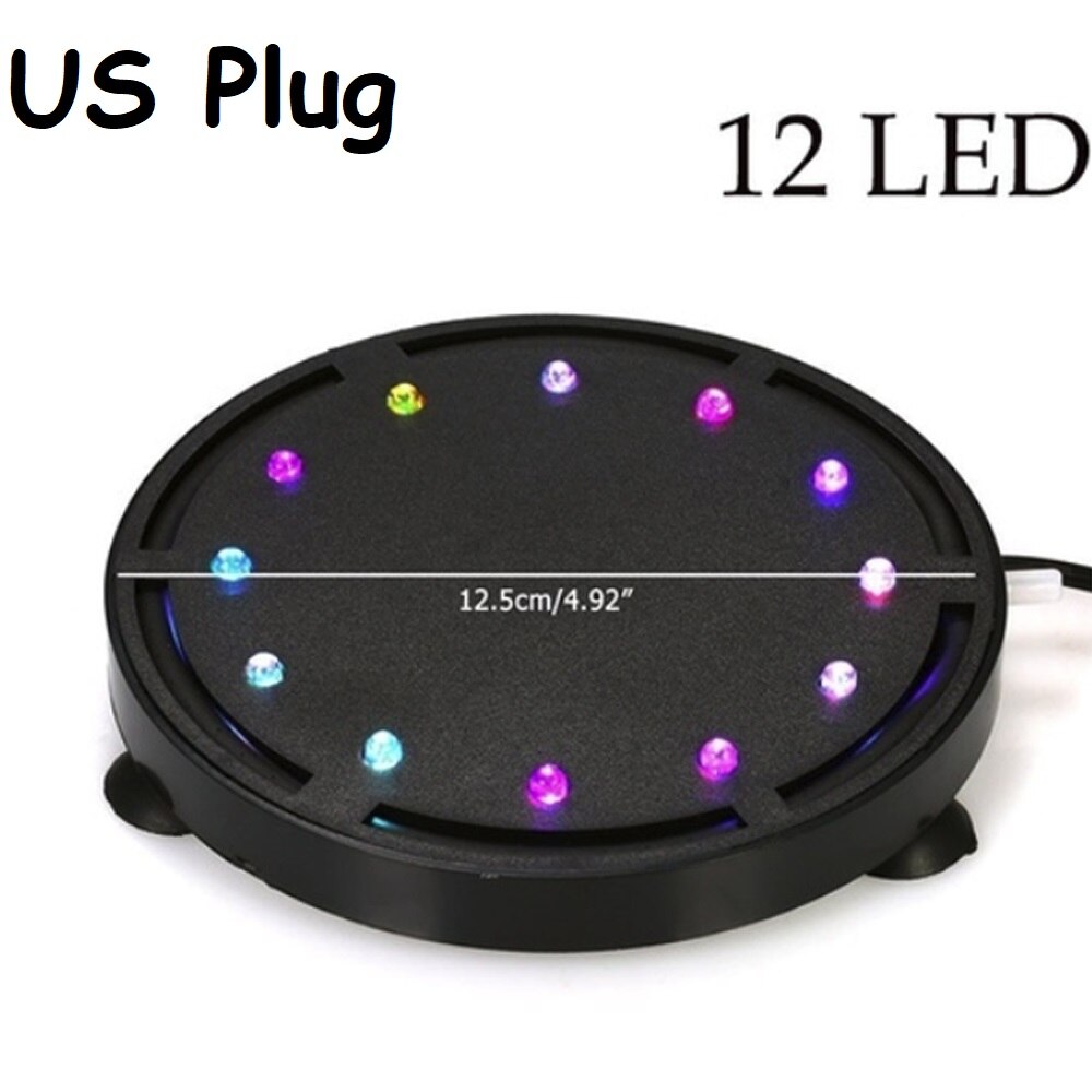 Aquarium Led Verlichting Ronde Vorm Vissenkom Kleurrijke 110-240V Waterdichte Led Air Bubble Light Aquarium Decoratie 50/60Hz: US  12 LED