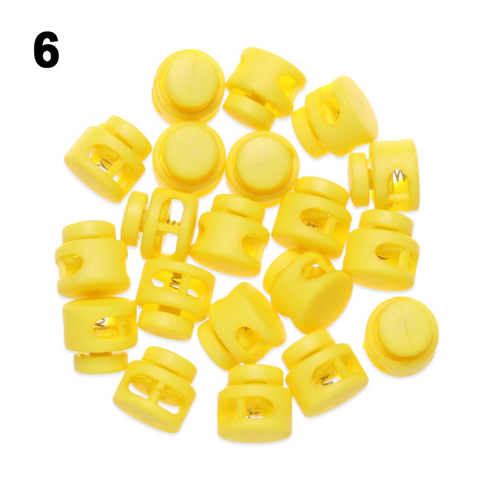 20pz Multi-colori di Plastica Fermacorda E Ganci di Blocco del Cavo 6 millimetri Doppio Foro fagiolo alternare clip di Abbigliamento FAI DA TE Merletto di Abbigliamento Sportivo accessori: 6